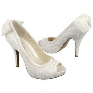 Allure Bridal Satin and Lace Pumps